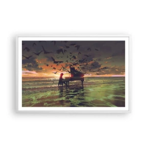 Poszter fekete keretben - Koncert zongorára és a hullámokra - 91x61 cm