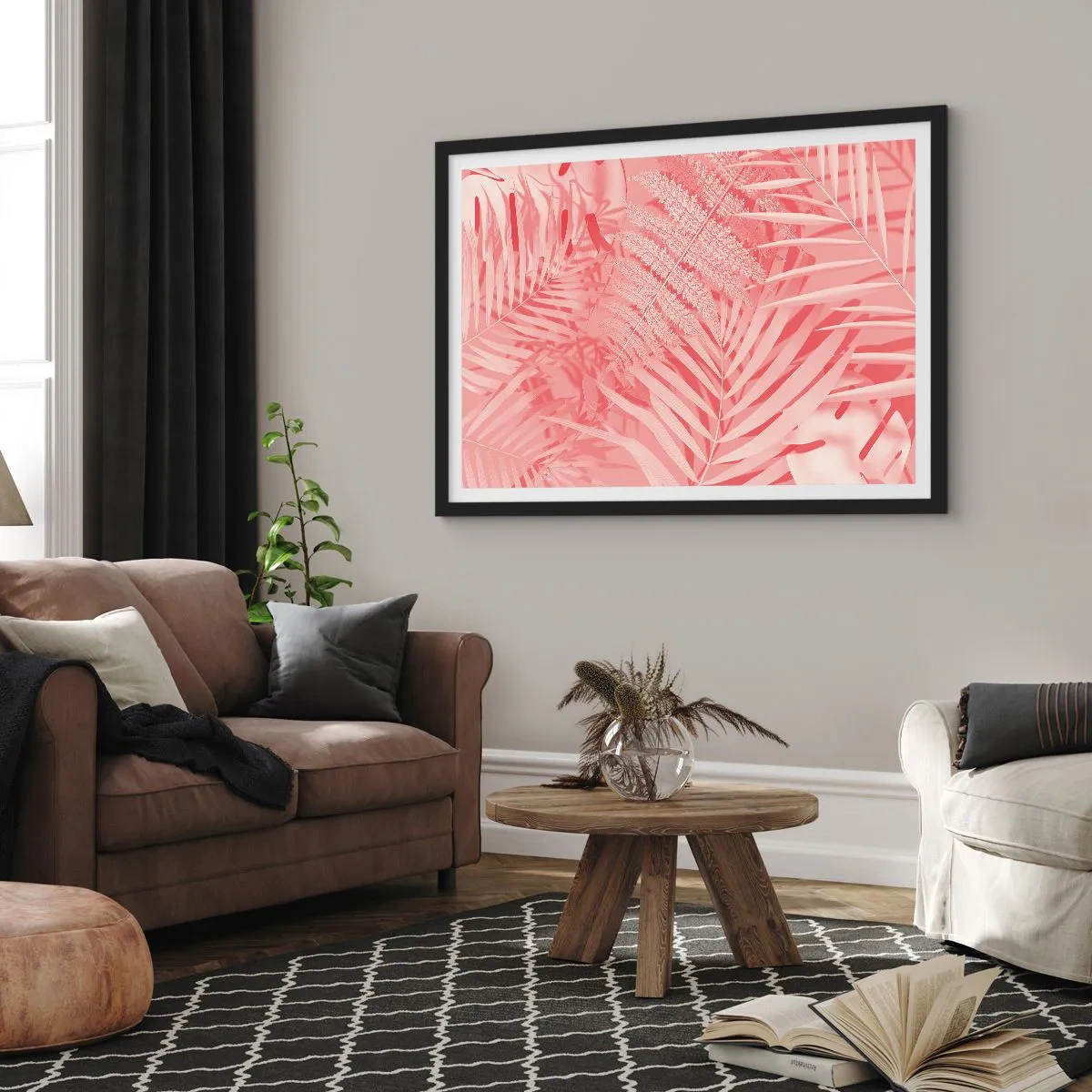 Poszter fehér keretben - Rózsaszín koncepció - 100x70 cm