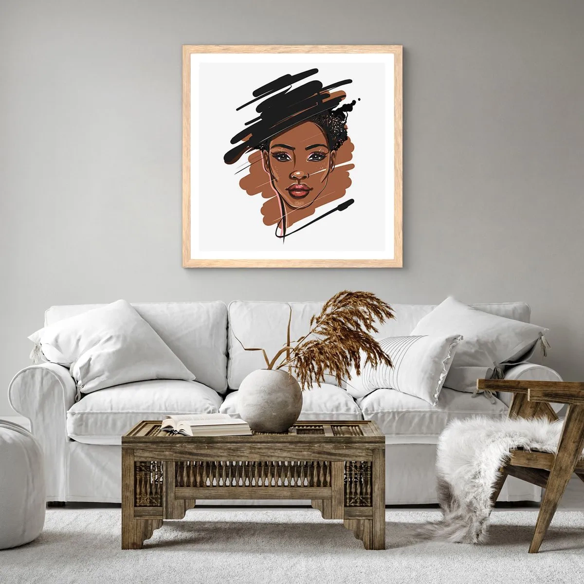 Poszter világos tölgy keretben - Édes, mint a csokoládé - 40x40 cm