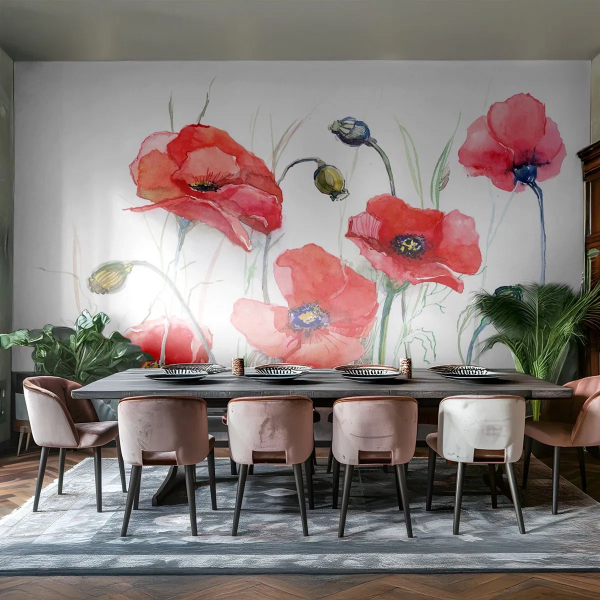 Fotótapéta Premium Canvas - Lengyel virágok - Virágok, Mák, Természet - 500x350 cm