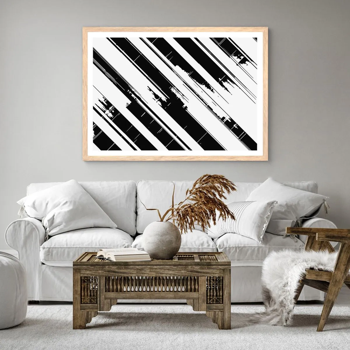 Poszter világos tölgy keretben - Intenzív és dinamikus kompozíció - 50x40 cm