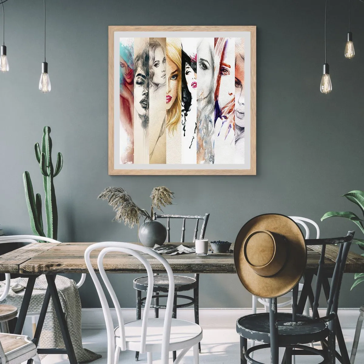 Poszter világos tölgy keretben - És ez mindig TE  - 60x60 cm