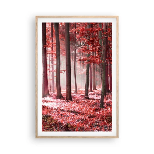 Poszter világos tölgy keretben - A piros különösen szép - 61x91 cm