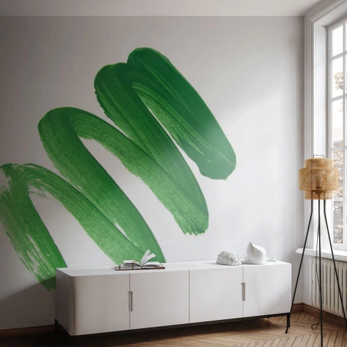 Fotótapéta Premium Canvas - Egy zöld vicc - Festék, Minimalizmus, Absztrakció - 150x105 cm