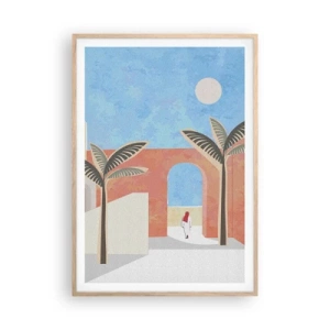 Poszter világos tölgy keretben - Egy arab nap - 70x100 cm