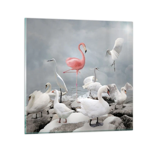 Üveg kép - Hogy kerültem ide? - 70x70 cm