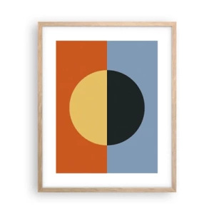 Poszter világos tölgy keretben - A meleg és a hideg kompozíciója - 40x50 cm