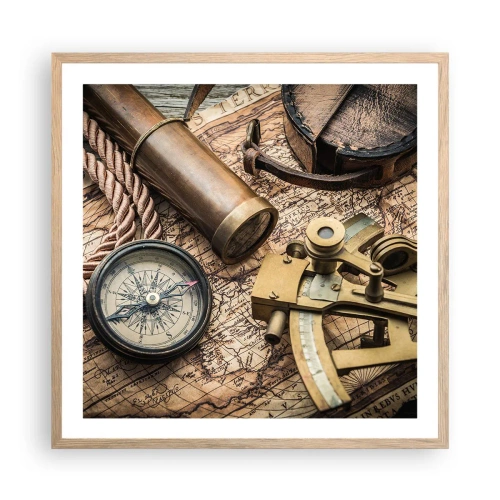 Poszter világos tölgy keretben - Állítson be egy irányt - 60x60 cm