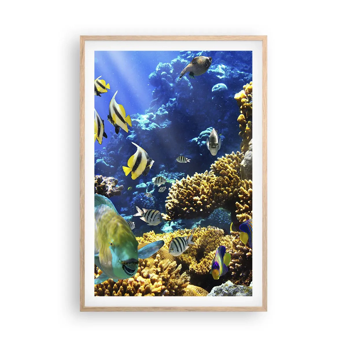 Poszter világos tölgy keretben - Nagy forgalom a nyaraló ösvényen - 61x91 cm