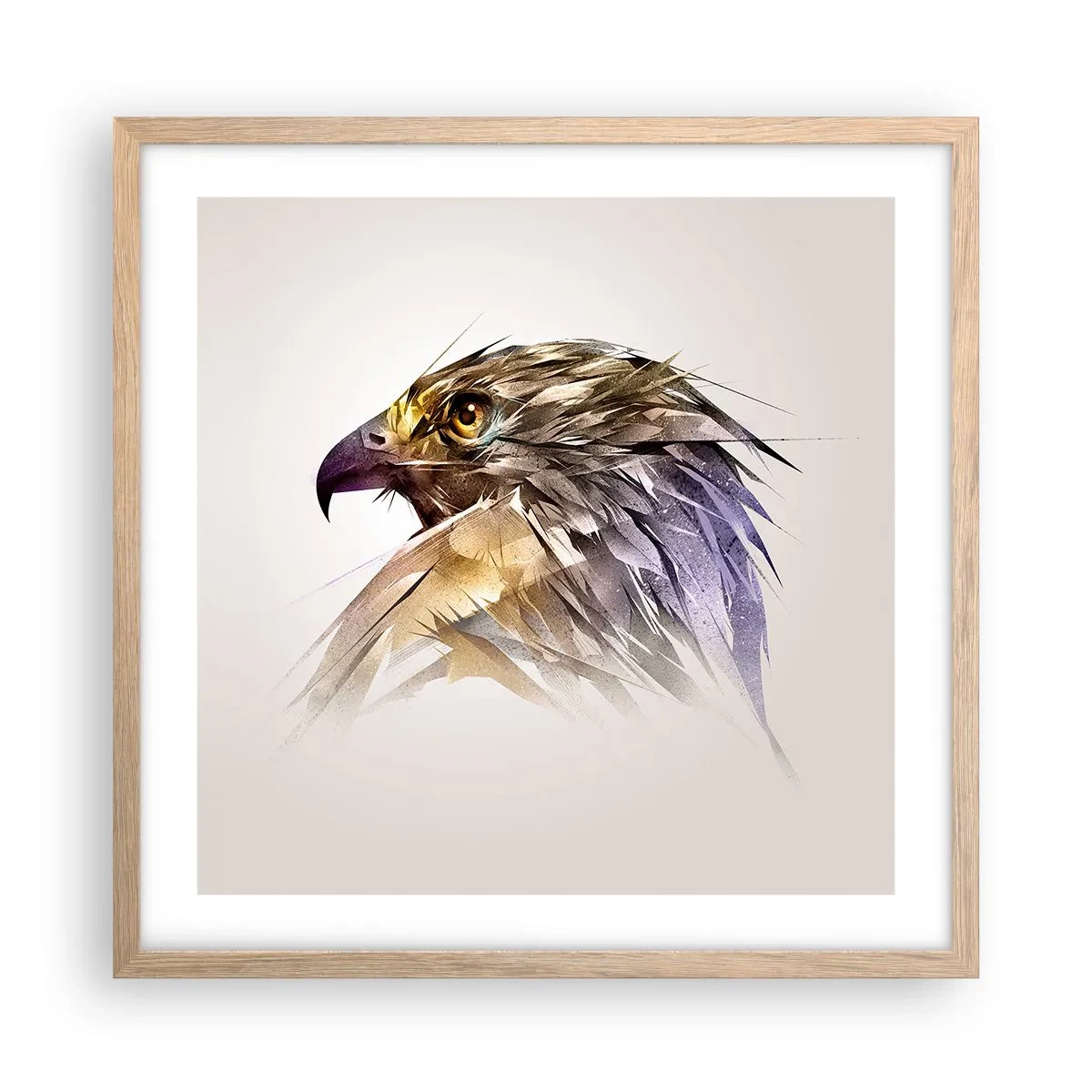 Poszter világos tölgy keretben - Egy harcos portréja - 50x50 cm