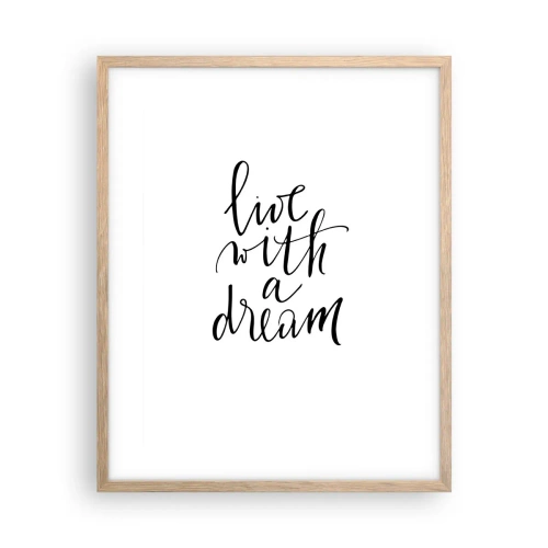 Poszter világos tölgy keretben - Természetesen - 40x50 cm