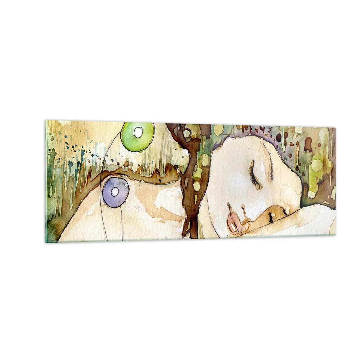 Üveg kép - Smaragd-ibolya álom - 140x50 cm