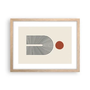 Poszter világos tölgy keretben - Formák és színek vonzalma - 40x30 cm