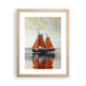 Poszter világos tölgy keretben - Hé, vitorla, tengerész… - 30x40 cm