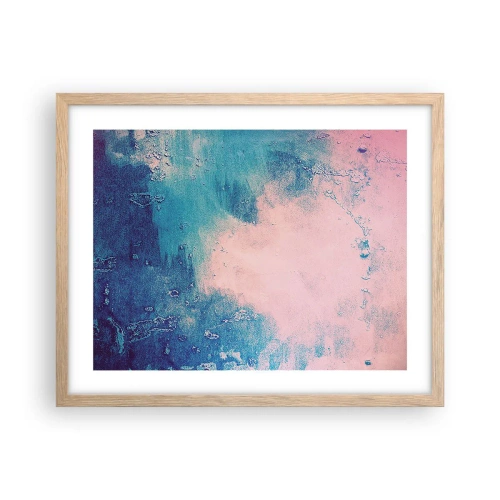 Poszter világos tölgy keretben - Kék ölelések - 50x40 cm