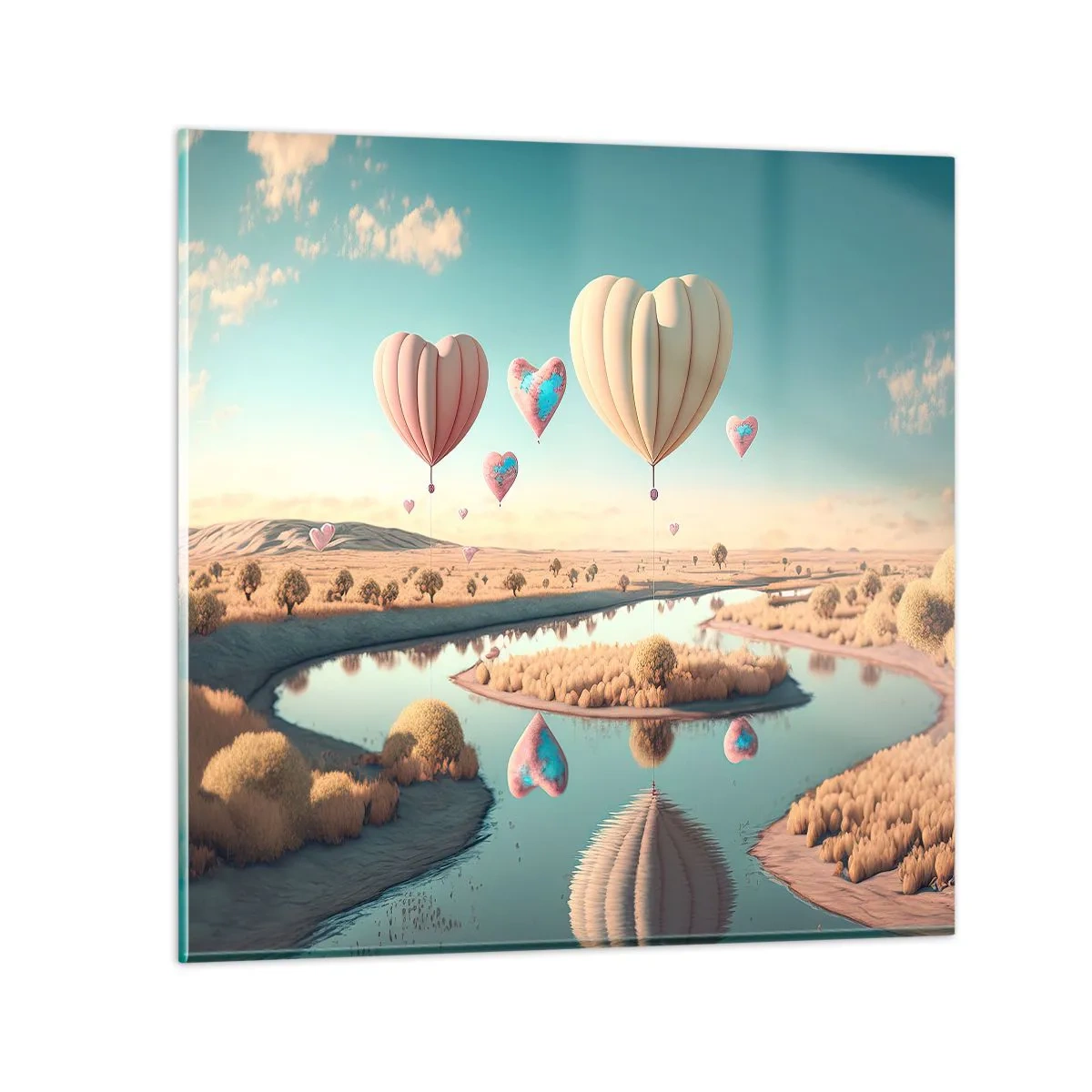 Üveg kép - A szerelem szárnyalni hagy - 30x30 cm