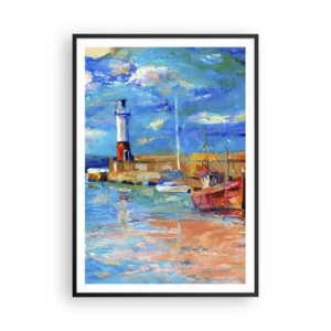 Poszter fehér keretben - Egy délután a szivárványos öbölben - 70x100 cm