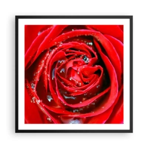 Poszter fehér keretben - A harmatcseppekben - 60x60 cm