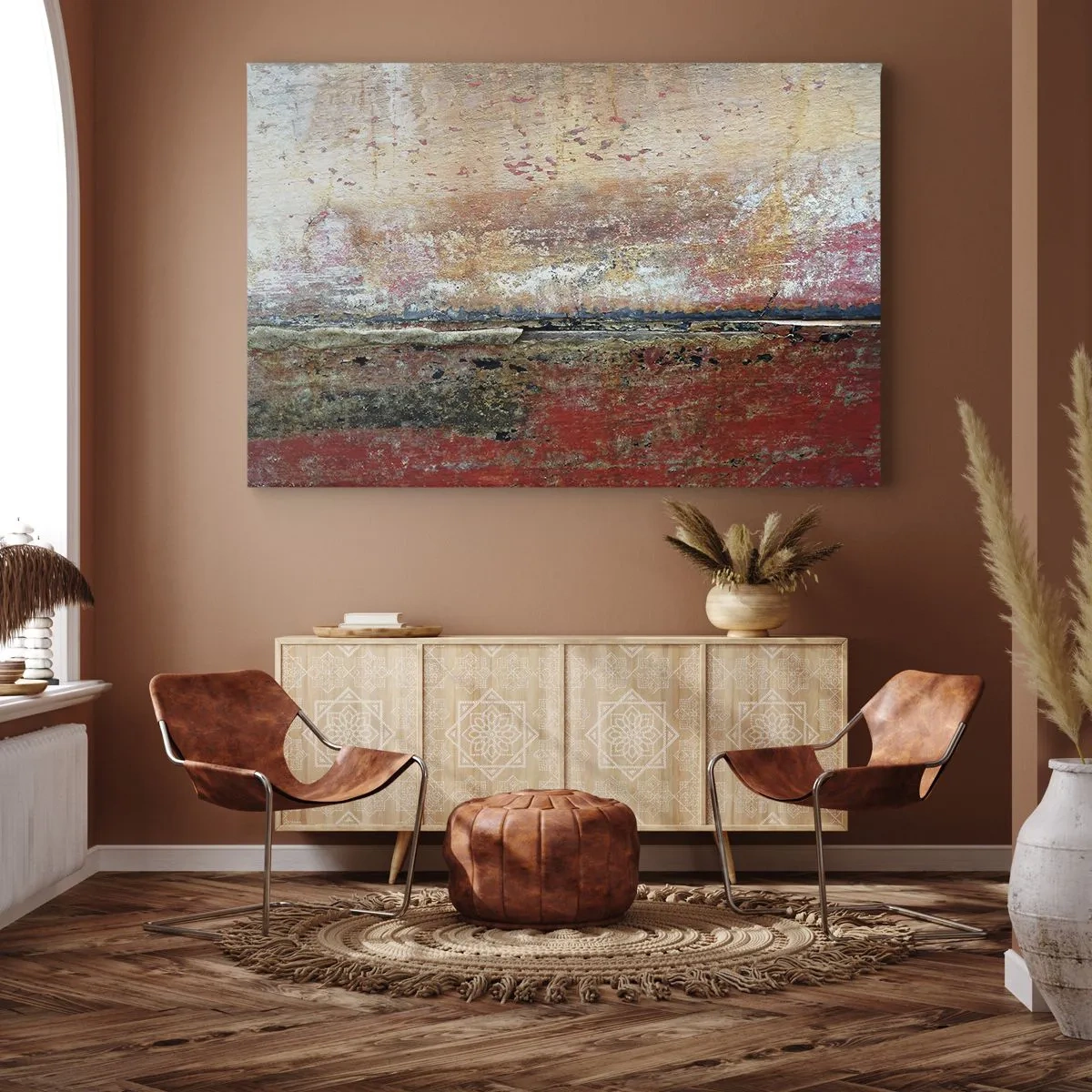 Vászonkép - Egy absztrakt kompozíció, melyet a tenger és a természet ihletett. - 70x50cm - Talán a tenger - Modern fali dekoráció nappalihoz és hálószobához ARTTOR