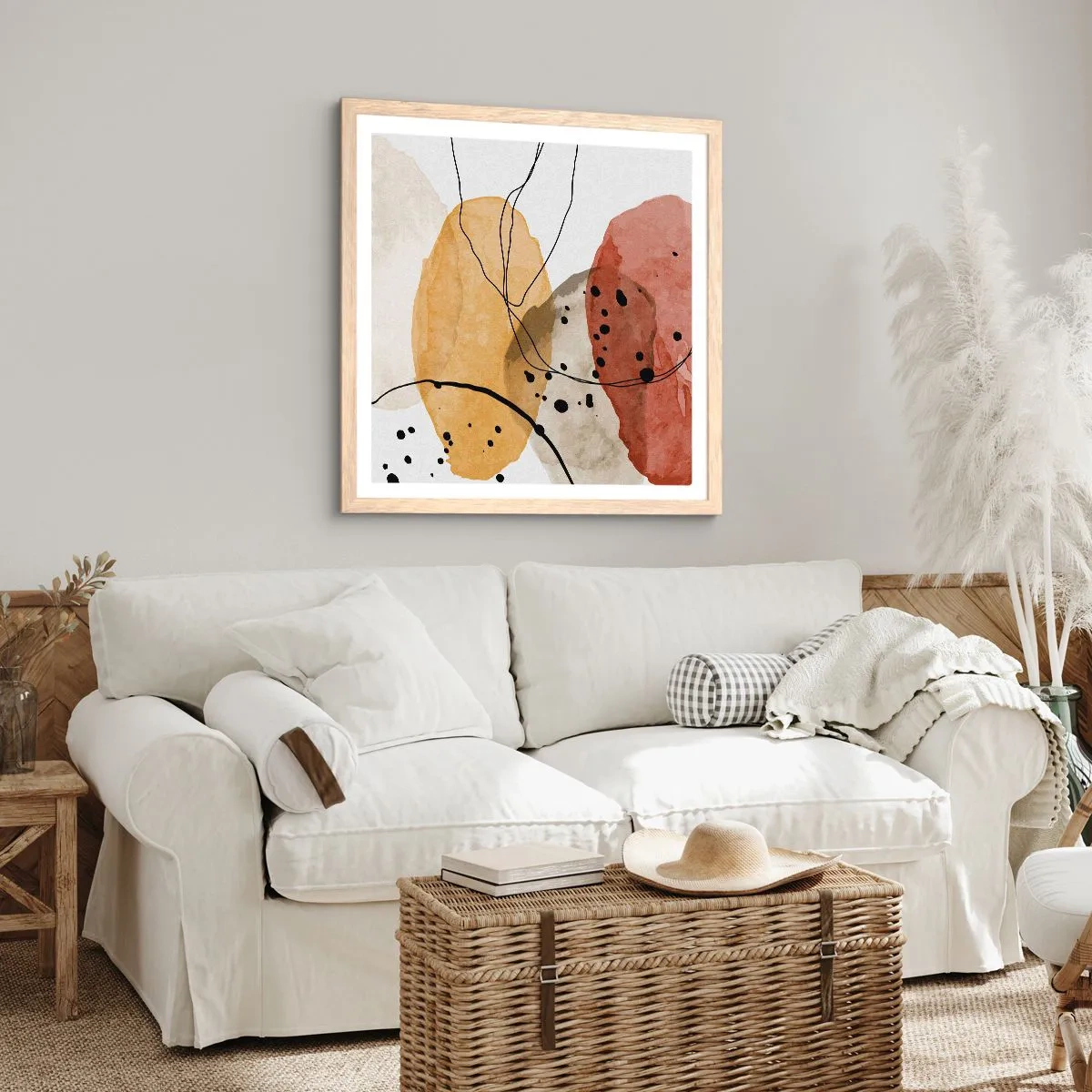 Poszter világos tölgy keretben - Mint a könnyű, friss levegő - 60x60 cm