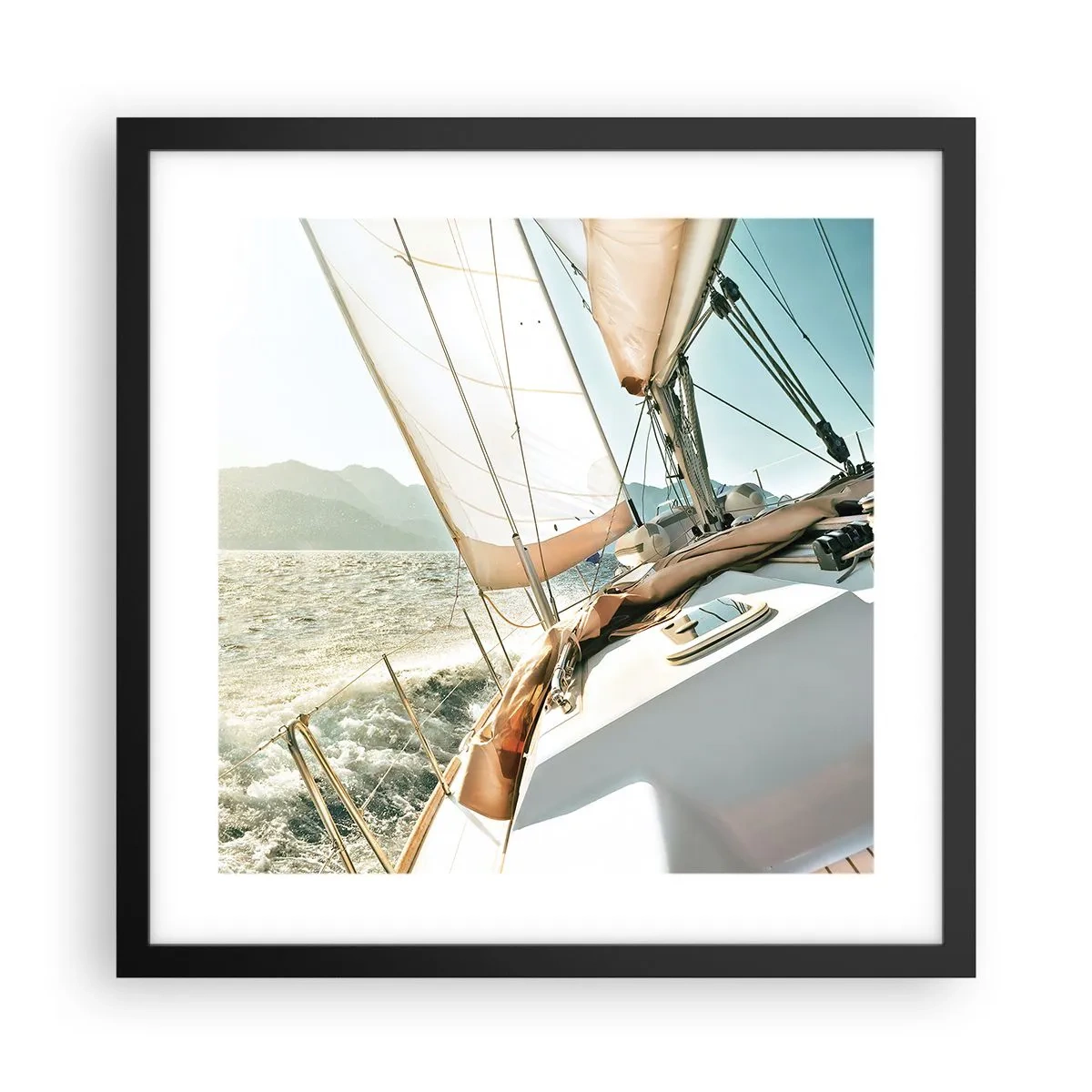 Poszter fehér keretben - Dagadó vitorlákkal - 40x40 cm