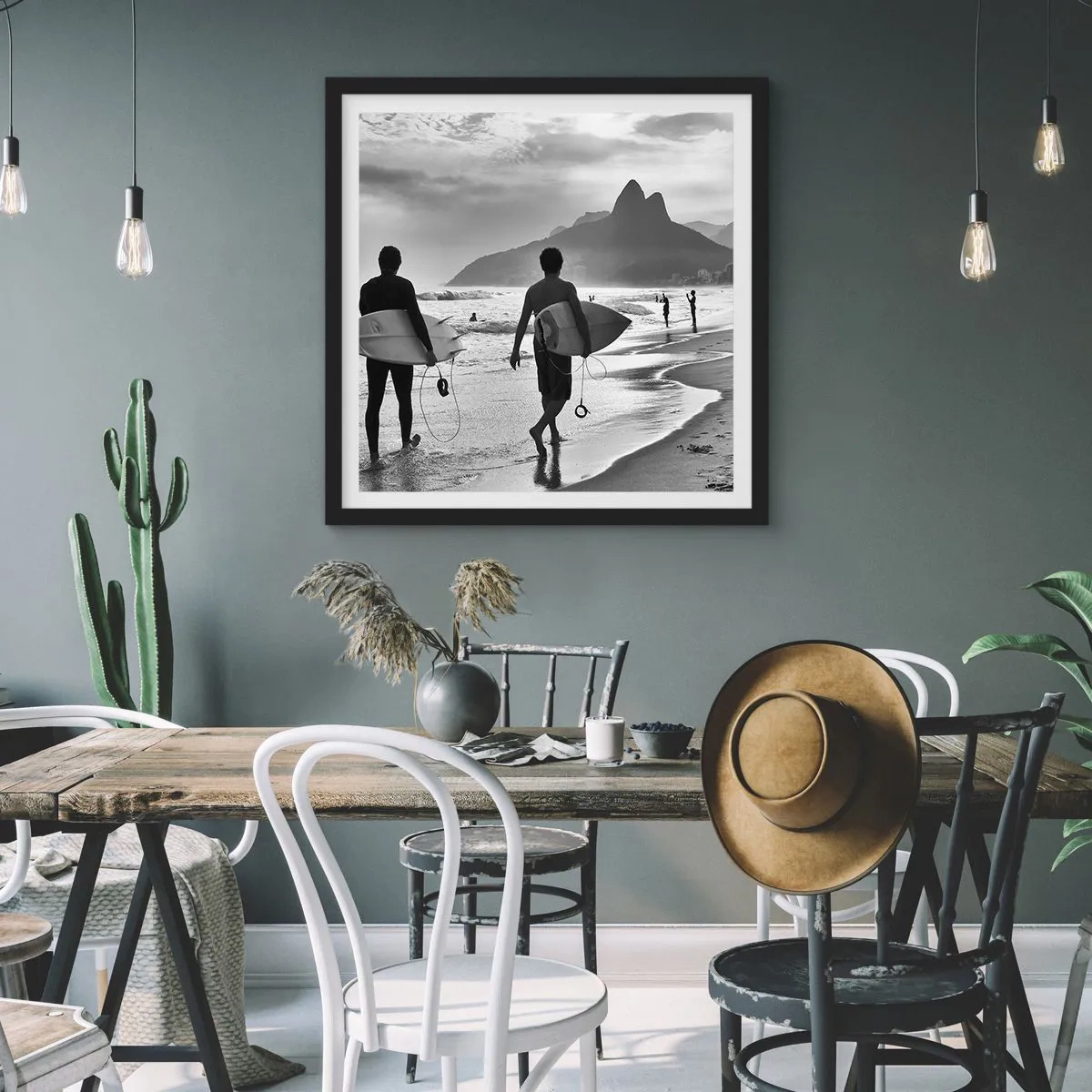 Poszter fehér keretben - Egyhullámú szamba - 60x60 cm