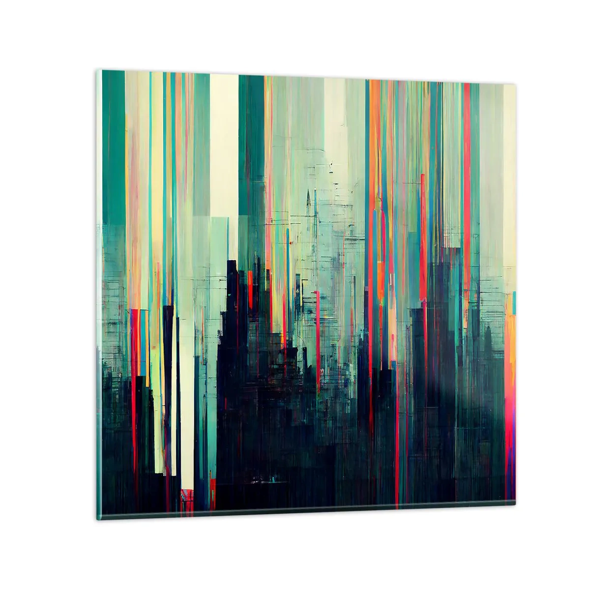 Üveg kép - Futurisztikus város - 30x30 cm