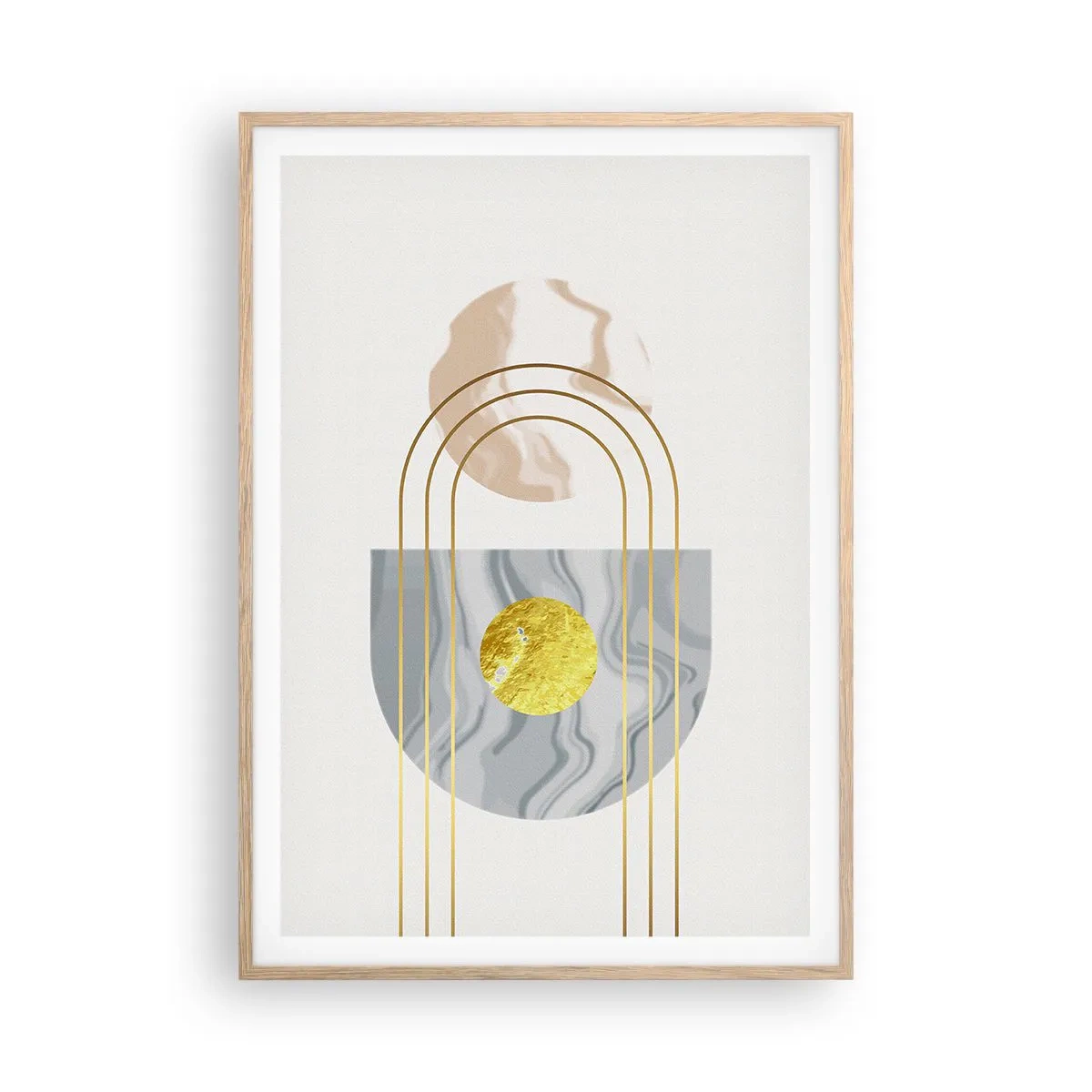 Poszter világos tölgy keretben - Fényerő és ragyogás - 70x100 cm