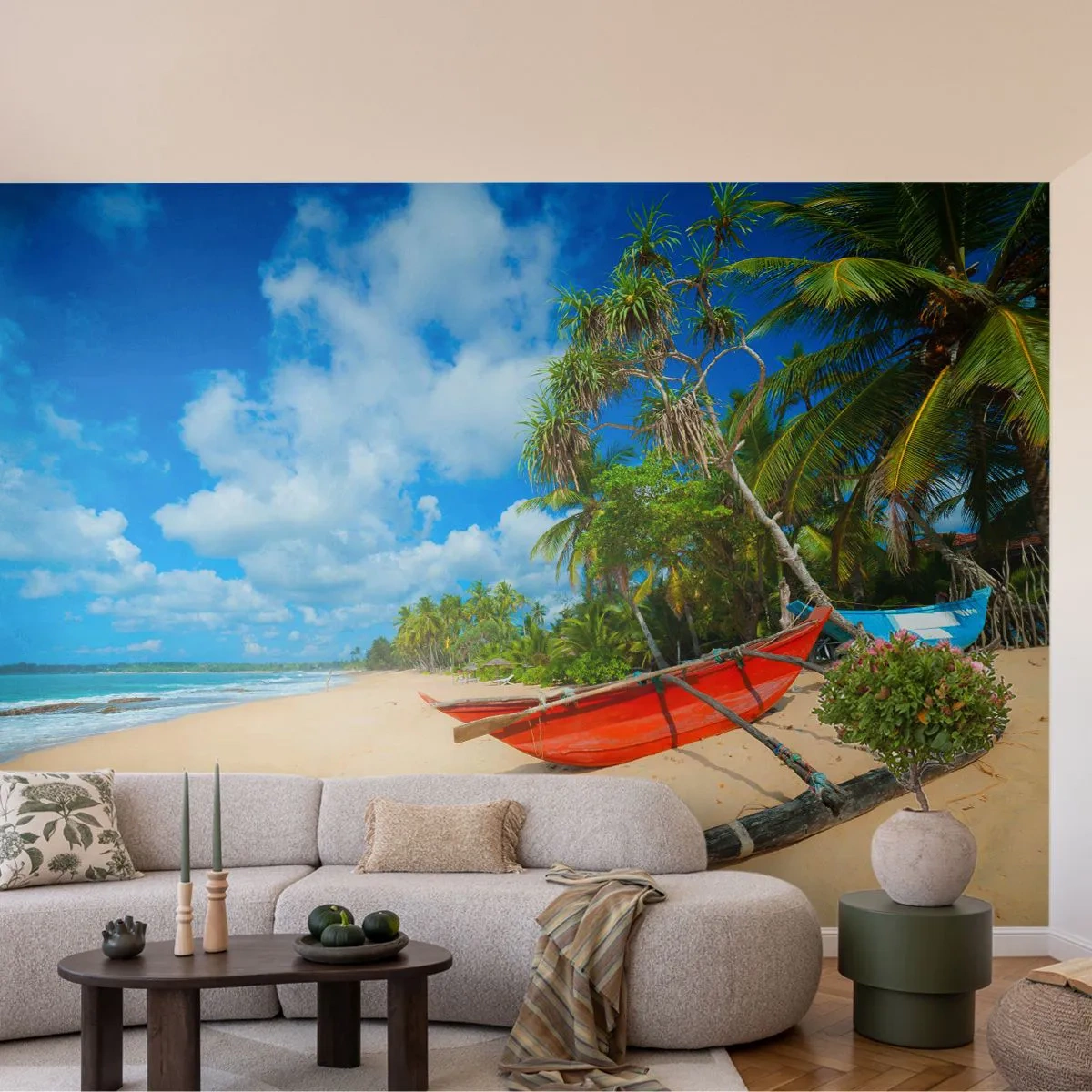 Fotótapéta Premium Sand - A trópusok varázsa - Tájkép, óceán, Egzotikus tengerpart - 350x256 cm