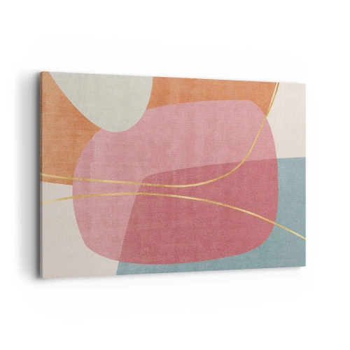 Vászonkép - Pasztell kompozíció aranyszálakkal - 120x80 cm