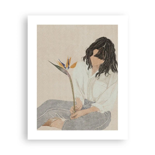 Poszter - Portré egy egzotikus virággal - 40x50 cm