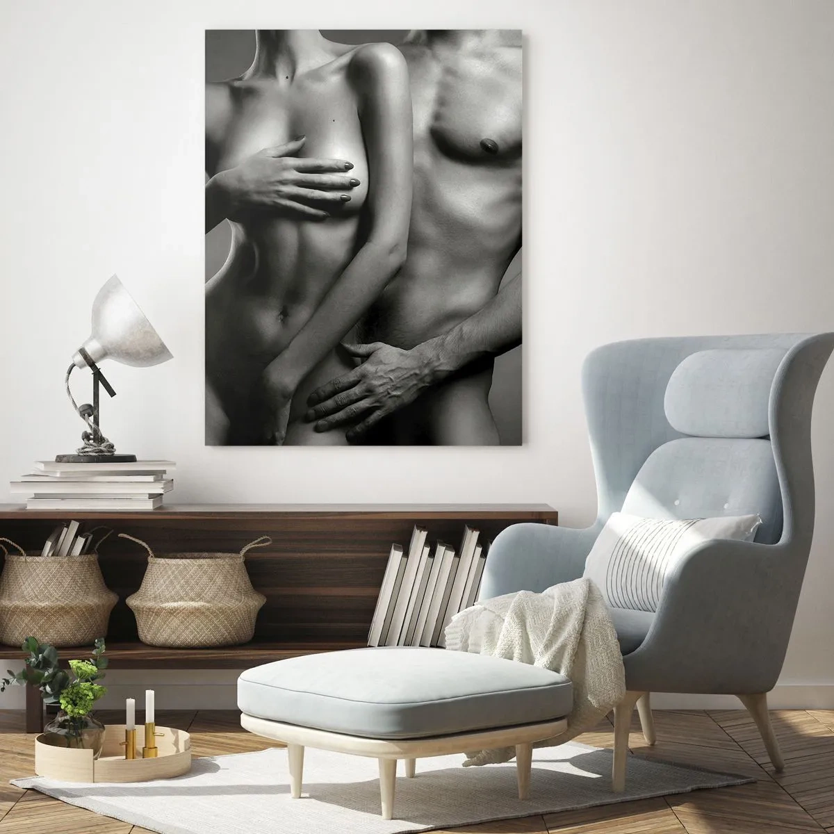Üveg kép - Ádám és Éva - 50x70 cm