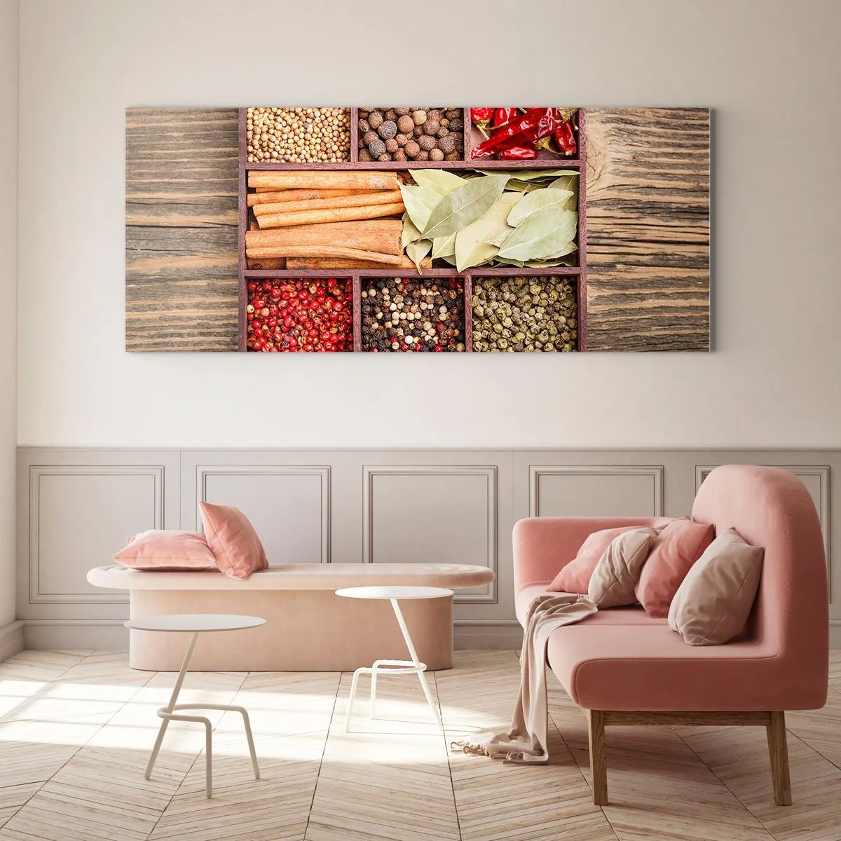 Üveg kép - Formarend, aromacsokor - 100x40 cm
