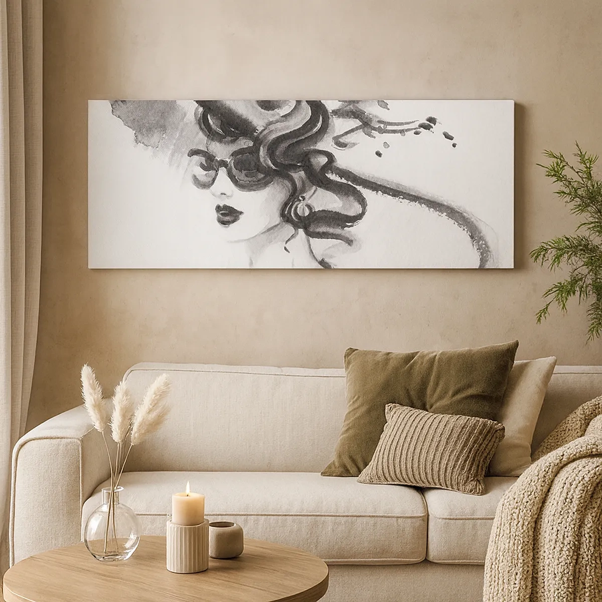 Vászonkép - Karakteres hölgy - 30x30 cm