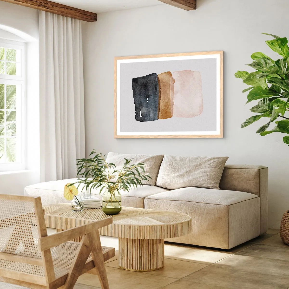 Poszter világos tölgy keretben - A föld színeinek kompozíciója - 91x61 cm
