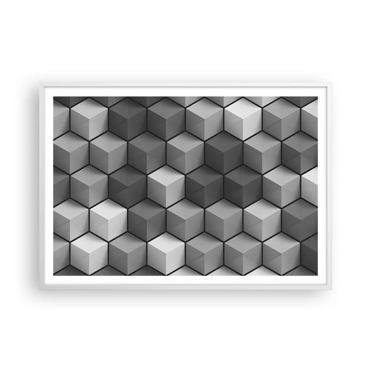 Poszter fekete keretben - Kubista kirakós - 100x70 cm