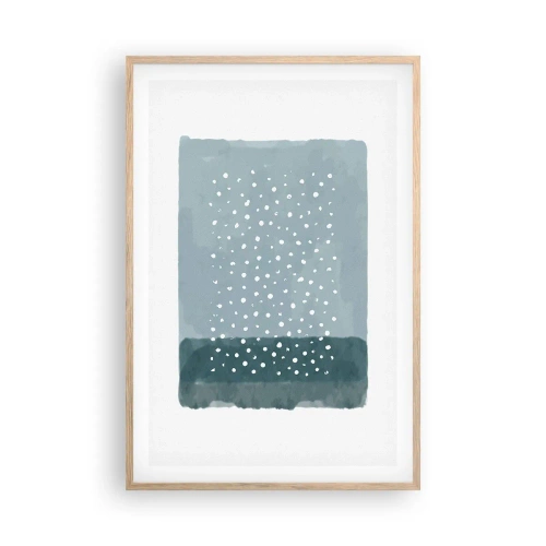 Poszter világos tölgy keretben - Kéken nőtt - 61x91 cm