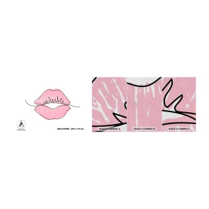 Fotótapéta Minta Premium Sand - Készen állsz a csókra? - Grafika, Rózsaszín ajkak, Darab - 100x30 cm