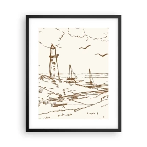 Poszter fehér keretben - A nyár emlékeinek vázlata - 40x50 cm