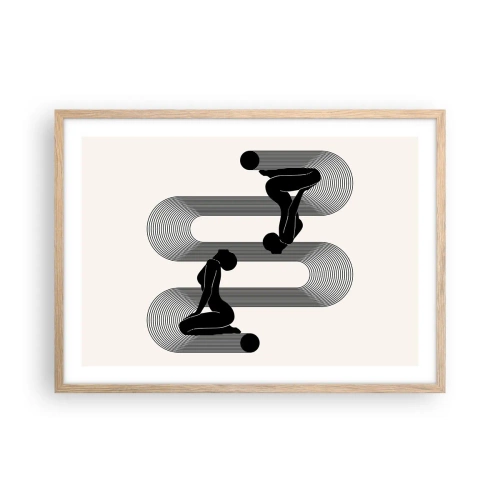 Poszter világos tölgy keretben - Érzéki szimmetria - 70x50 cm