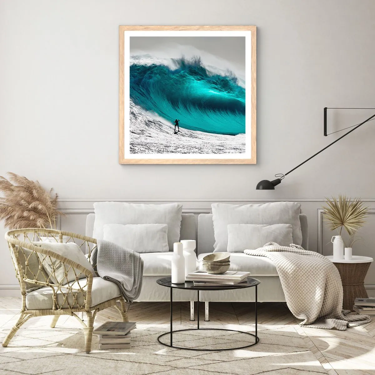 Poszter világos tölgy keretben - Kihívás elfogadva - 50x50 cm