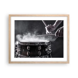 Poszter világos tölgy keretben - A zene pulzusa - 50x40 cm