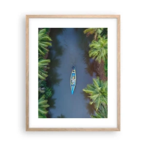 Poszter világos tölgy keretben - Egy trópusi ösvényen - 40x50 cm