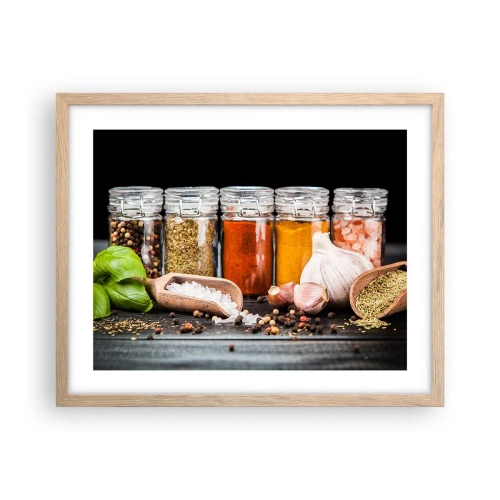 Poszter világos tölgy keretben - Hogy az életnek legyen íze - 50x40 cm