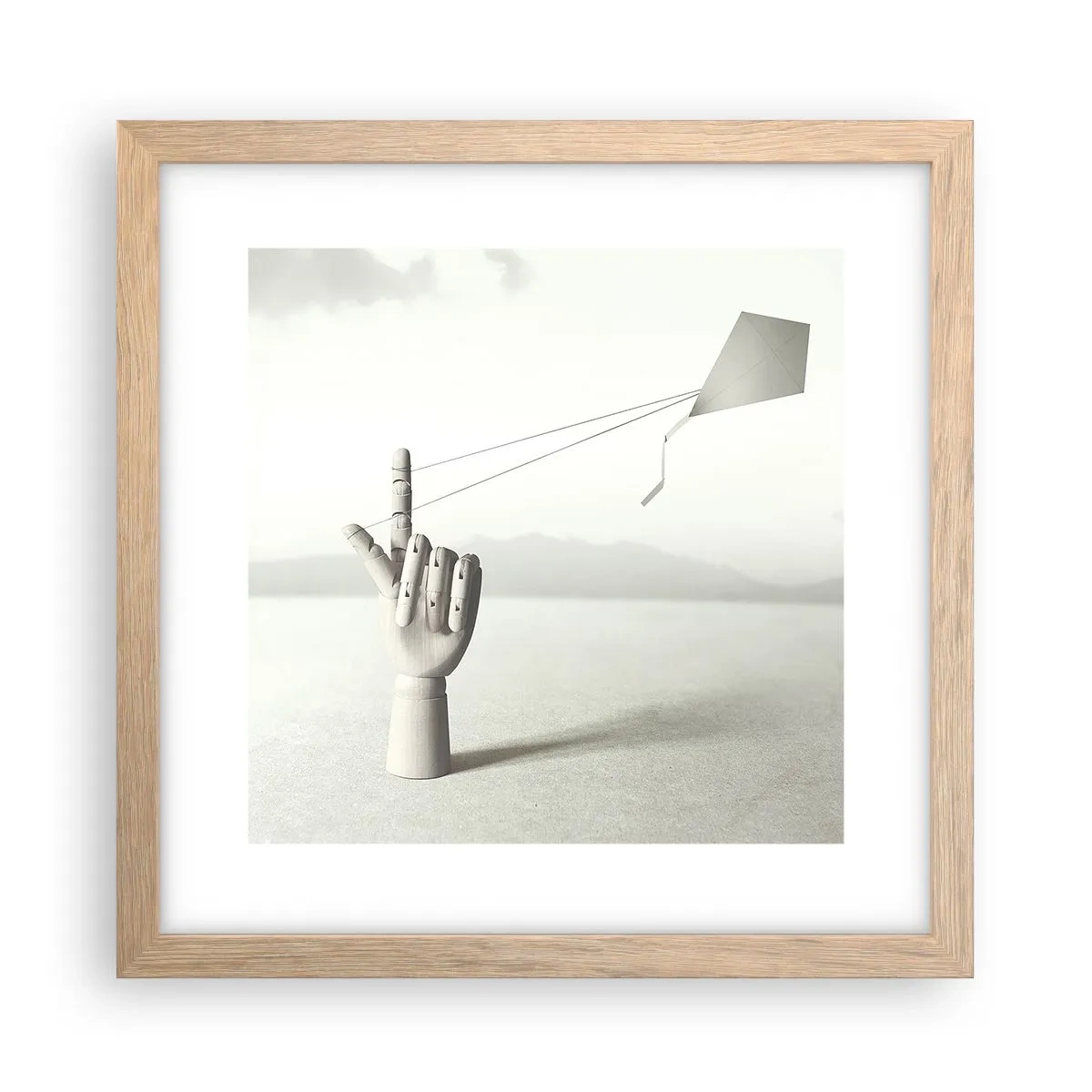 Poszter világos tölgy keretben - Erőpróba - 30x30 cm