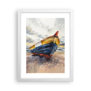 Poszter fekete keretben - Pihenés a parton - 30x40 cm