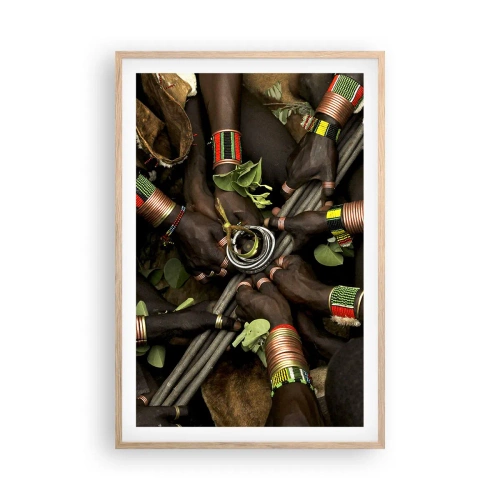 Poszter világos tölgy keretben - Együtt vagyunk - 61x91 cm