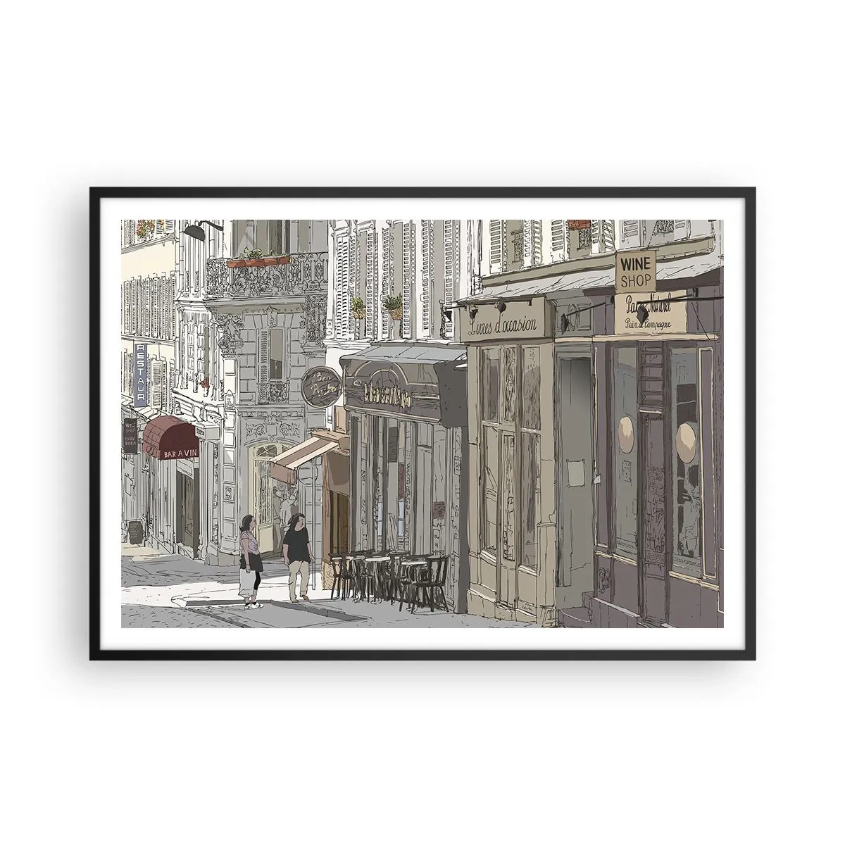 Poszter fehér keretben - Városi örömök - 100x70 cm