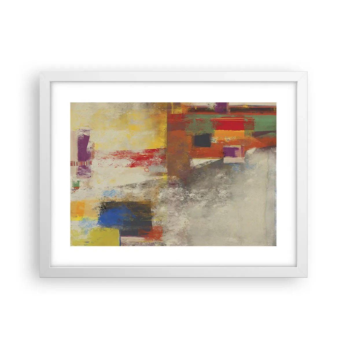 Poszter fekete keretben - Színgeometria - 40x30 cm