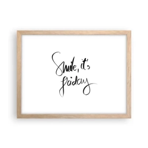 Poszter világos tölgy keretben - Igazi öröm - 40x30 cm